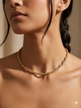 Sarah Coventry Gold Twisted Mesh Choker Necklace